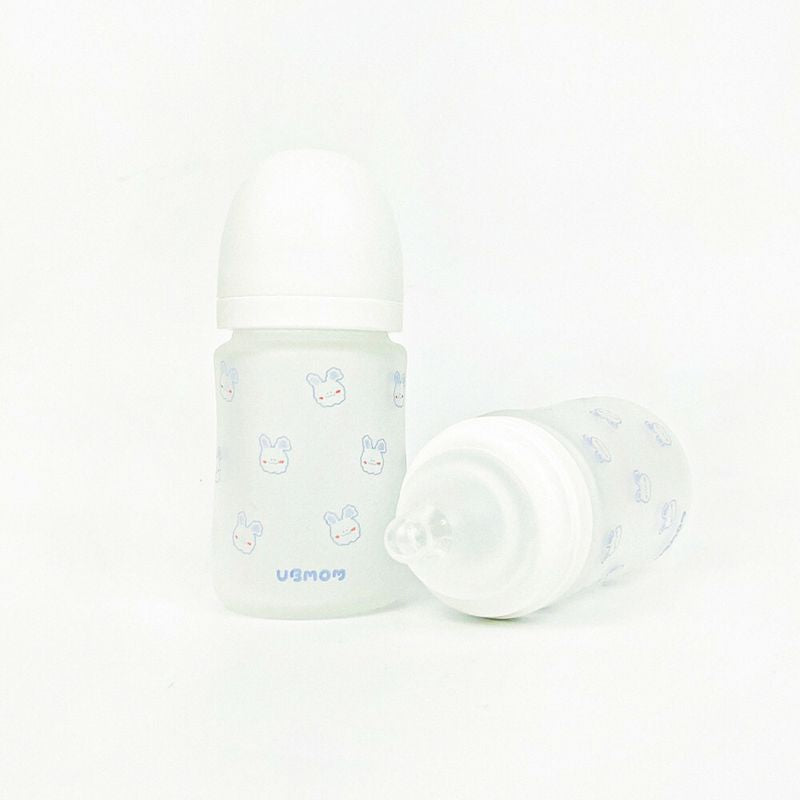 Ubmom 玻璃奶樽(含自選尺寸矽膠奶嘴頭2個)