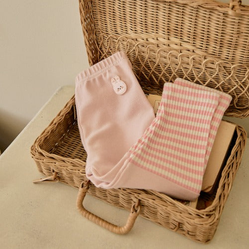 DTD 25S/S 果凍人物條紋拼色緊身褲