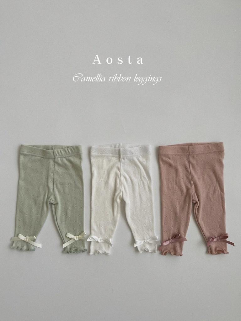 Aosta camellia ribbon leggings