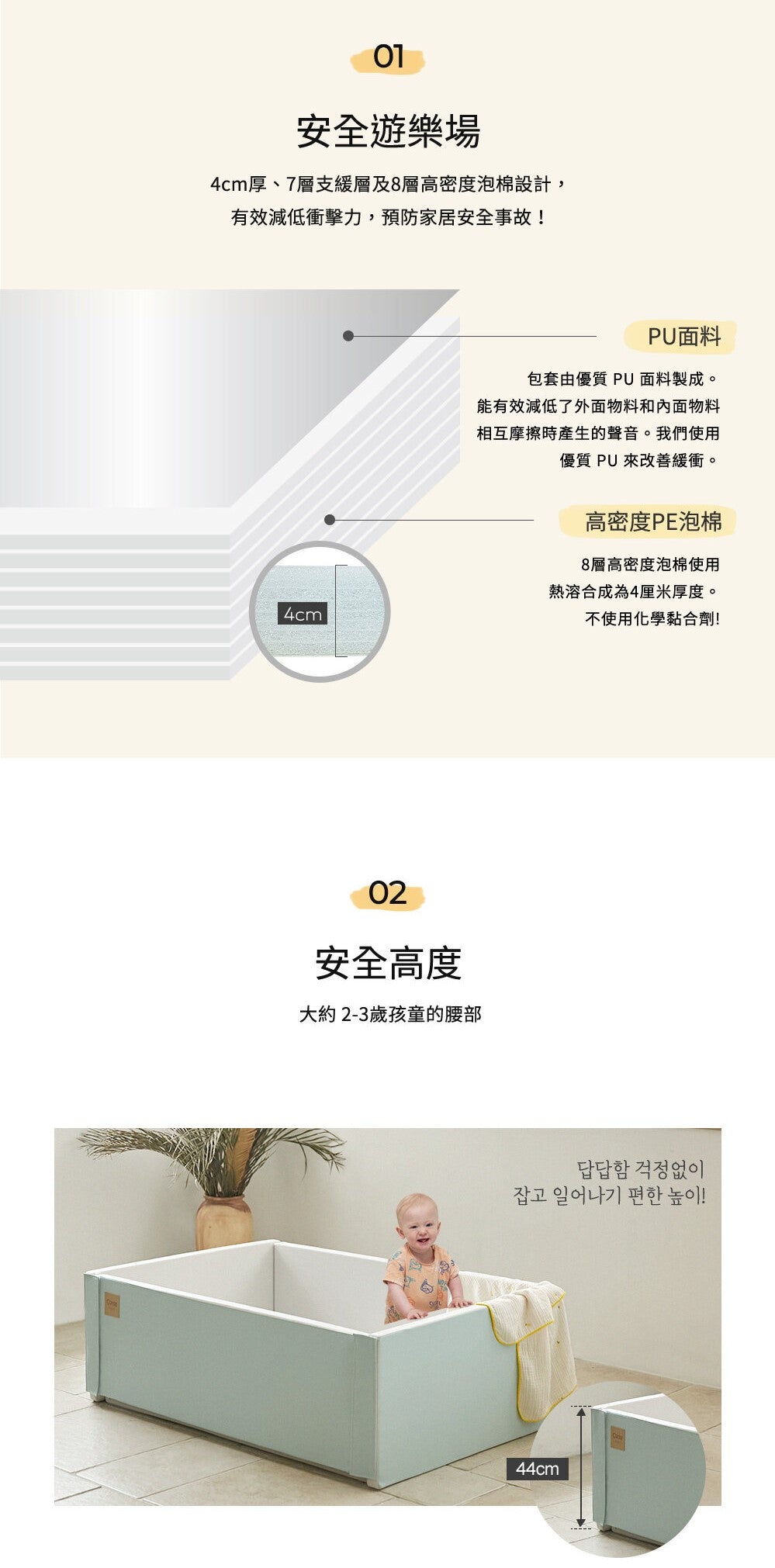 Caraz Nice Bumper Mat 軟墊寶寶屋 (80x120x40cm)