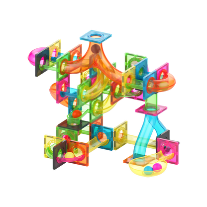 MNTL 磁力片-101片裝磁性滾球軌道套裝(螢光色系)