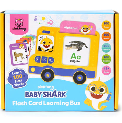 Baby shark flash card learning bus