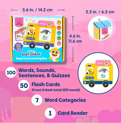 Baby shark flash card learning bus