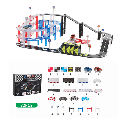 MNTL 磁力片-72片裝軌道小車(軌道小車主題)