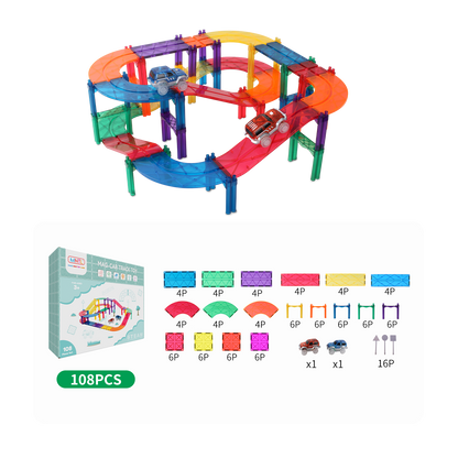 MNTL 磁力片-108片裝磁性軌道車玩具