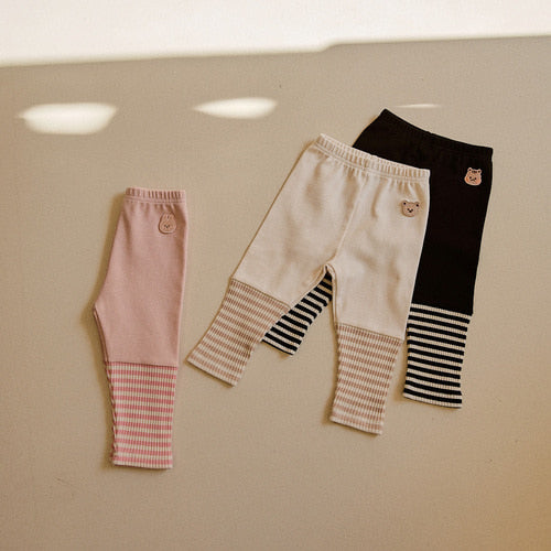 DTD 25S/S 果凍人物條紋拼色緊身褲