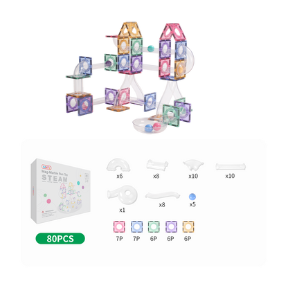 MNTL 磁力片-80片裝磁性管道玩具