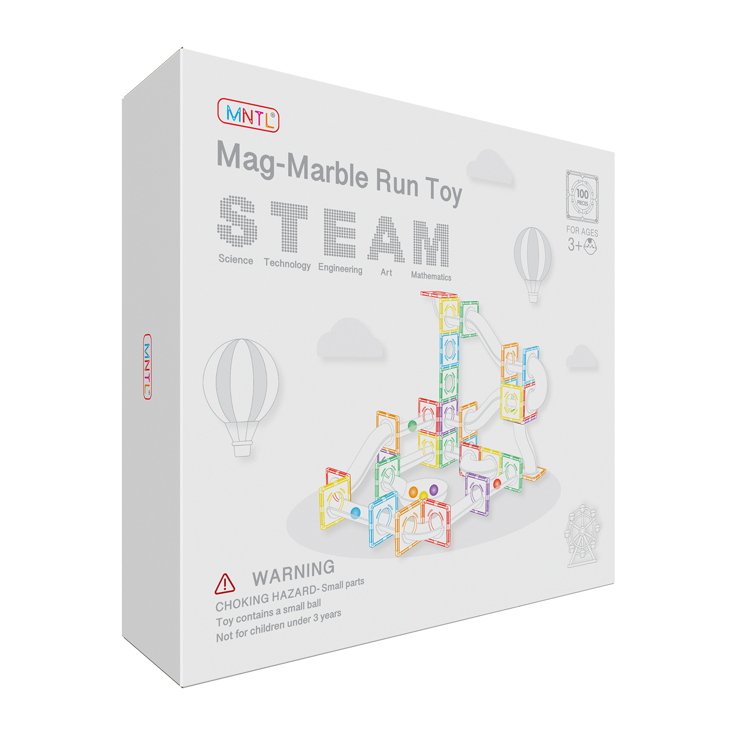 MNTL 磁力片-100片裝磁性管道玩具