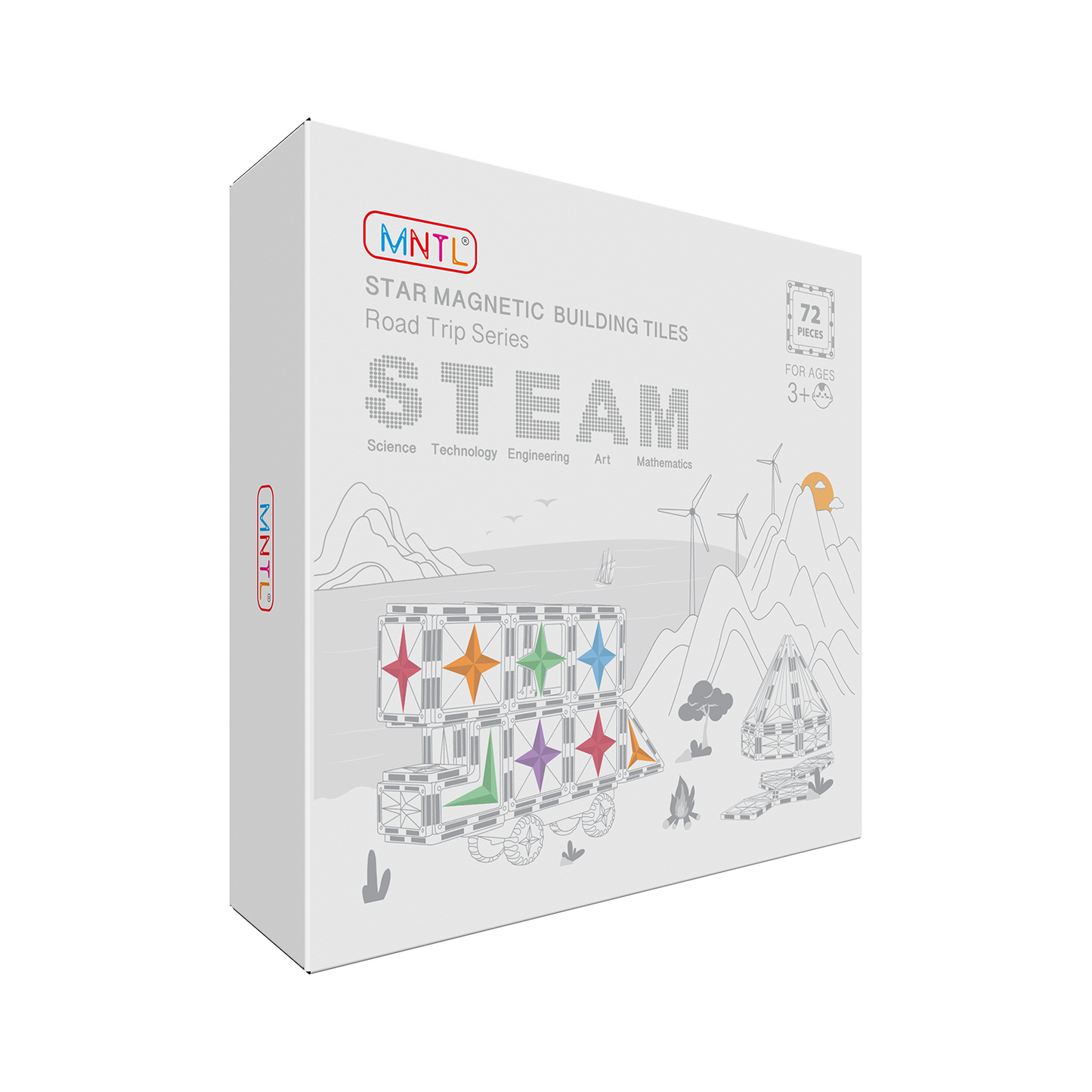MNTL 磁力片-72片裝自駕游